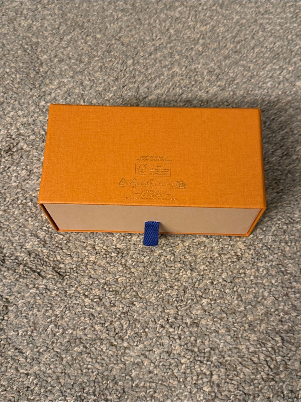 Louis Vuitton Orange and Beige Drawer Box with Blue Pull - Picture 3 of 3